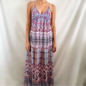 Anna Sui O’Neill maxi dress open back boho blue purple small